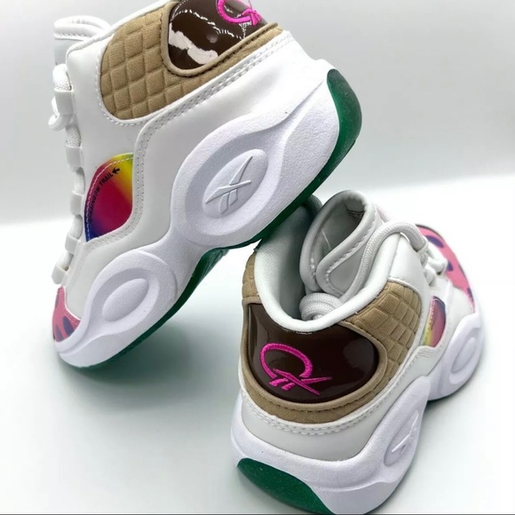 REEBOK HASBRO X QUESTION MID CANDY LAND LITTLE KIDS BASKETBALL SHOES SIZE 12 WHI - Picture 4 of 5